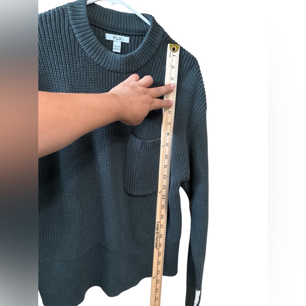 FLX Green Knit Sweater,Size Medium - Picture 5 of 8